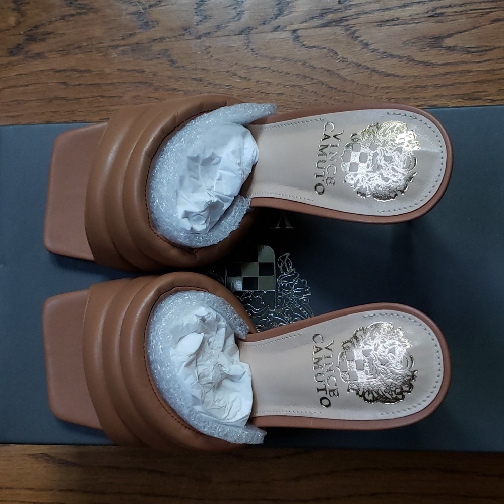NIB Vince Camuto Candreia Sandal In Light Cognac Color Women's Size 7.5 - Picture 9 of 14